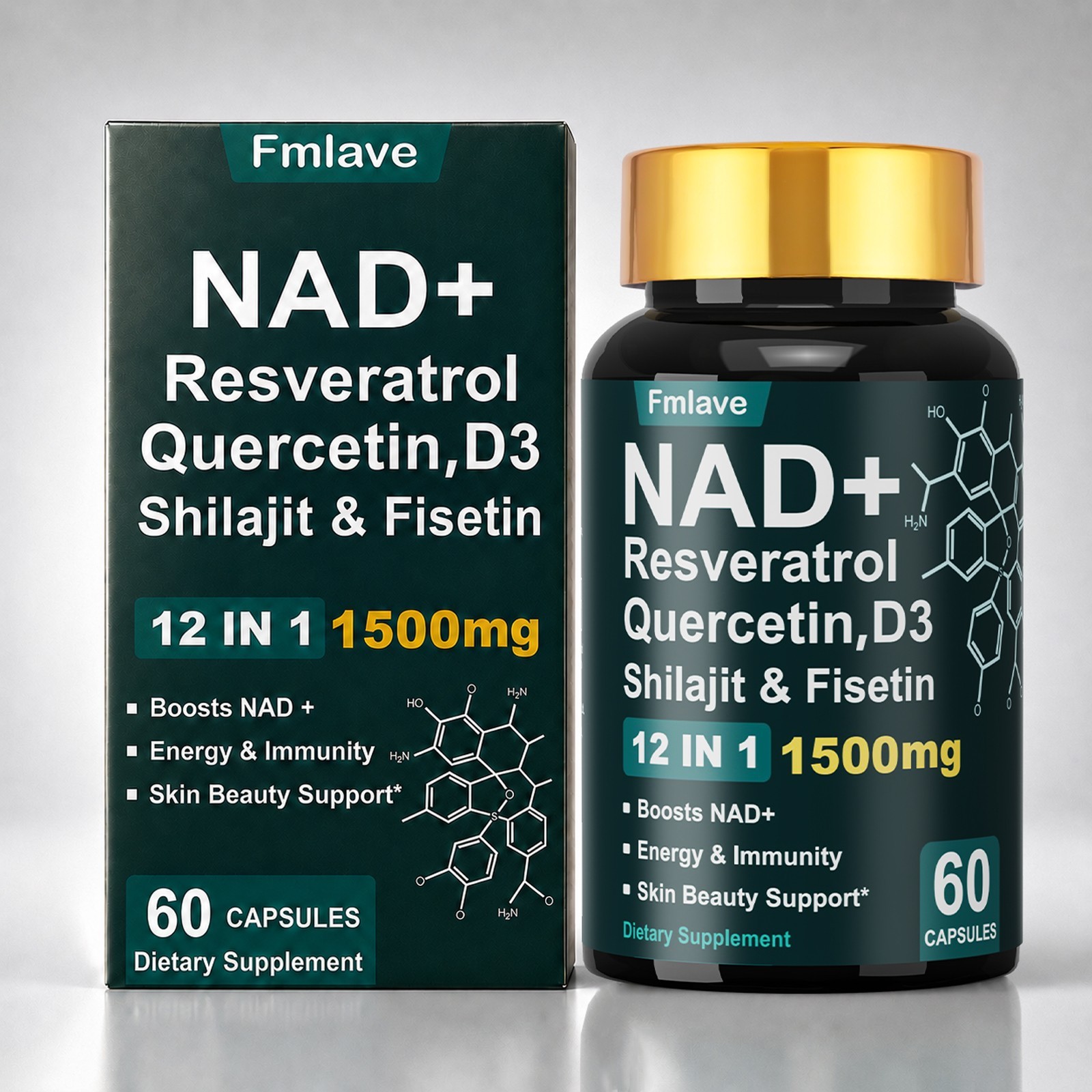 NAD+ 1500mg – Resveratrol, DNA Repair, Energy Production, Cellular Metabolism