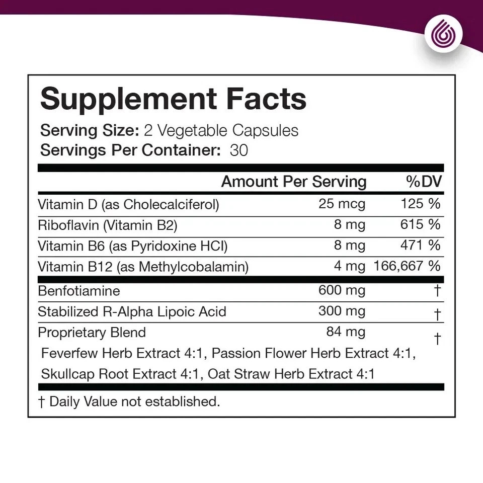 Nerve Renew Nerve Support Formula R Alpha Lipoic Acid & B Vitamins 60 Caps