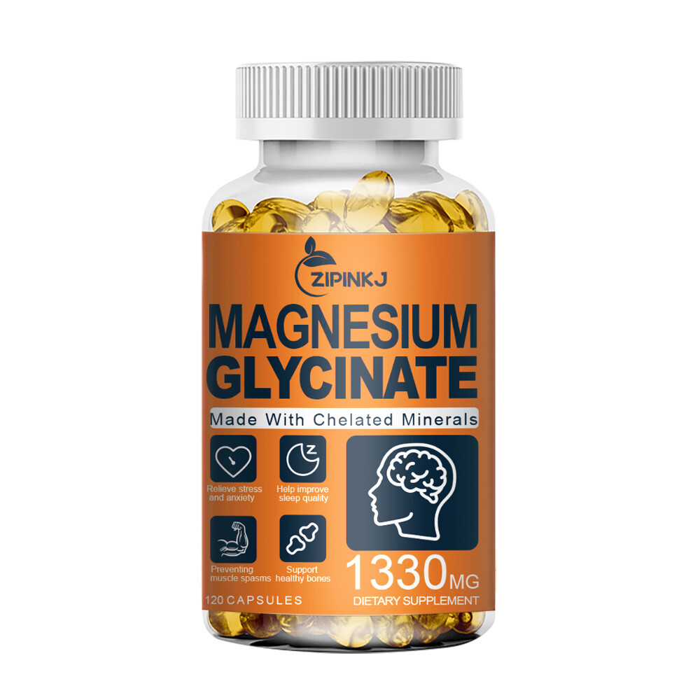 Magnesium Glycinate 1330mg – 120 Capsules For Sleep, Stress Relief Support Bone