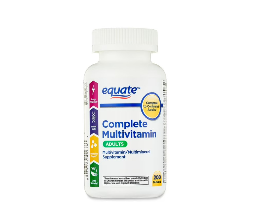 Equate Complete Multivitamin/Multimineral Supplement Tablets,Adults, 200Count,2P