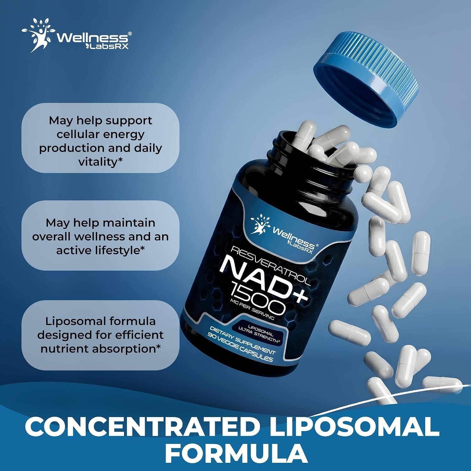 Wellness LABSRX Liposomal NAD Supplement, 1500mg V7