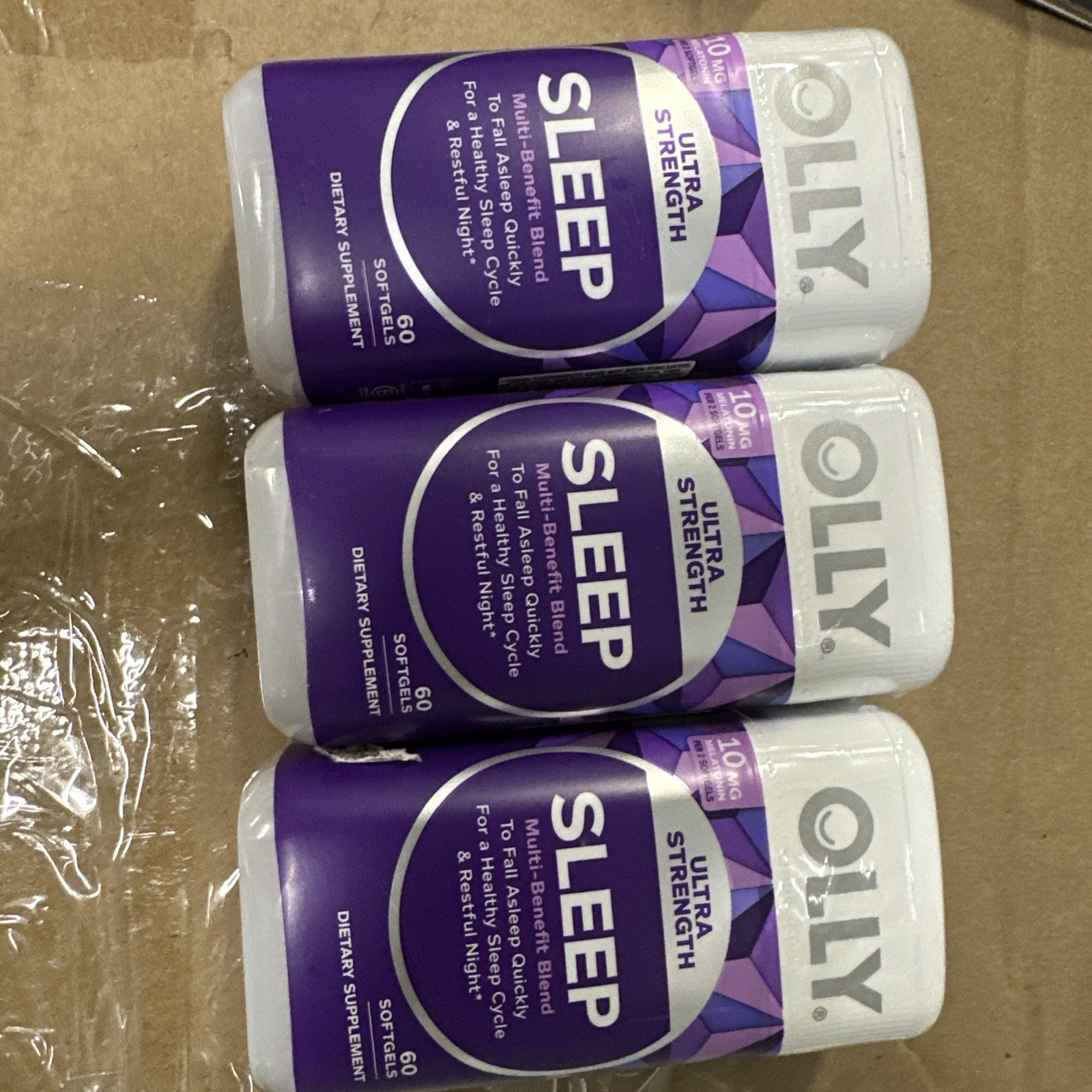 Olly Ultra Strength Sleep 10mg 60 Softgels X 3 Exp 05/07/2027