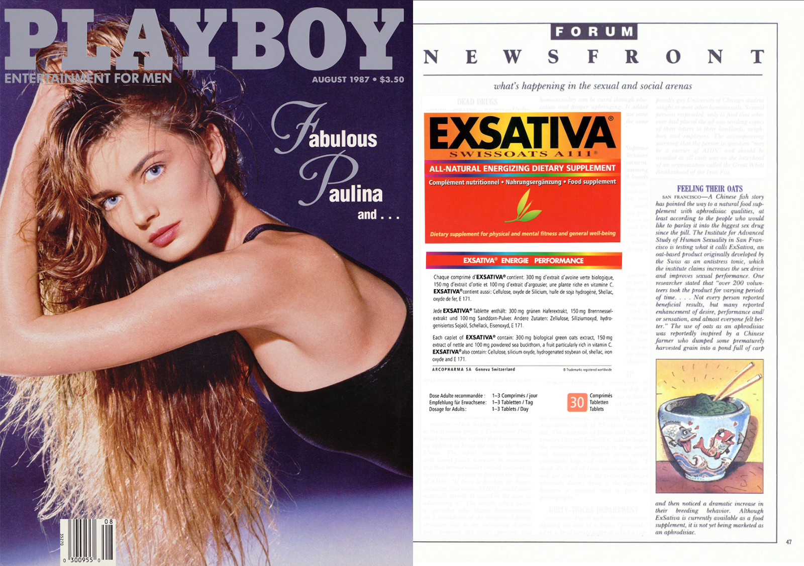PLAYBOY FORUM EXSATIVA SWISSOATS A-111 IASHS studied Male Factor