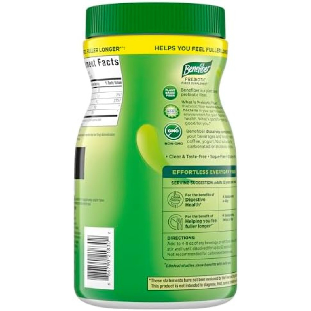 Benefiber Fiber Prebiotic Supplement Powder250 Teaspoons (17.6 Ounces