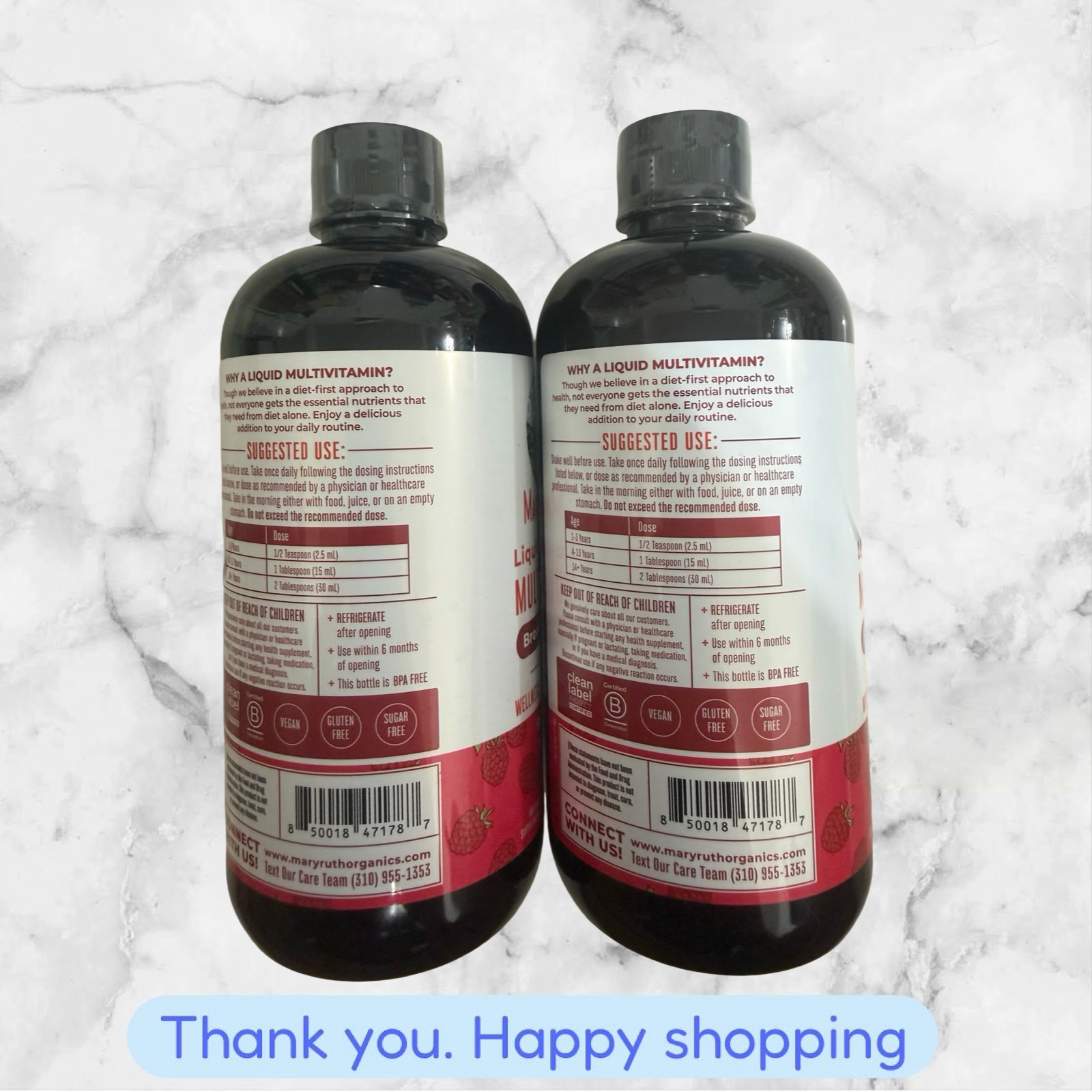 FOR 2 MaryRuths Liquid Morning Multivitamin Raspberry 15.22oz Each EXP05/27+