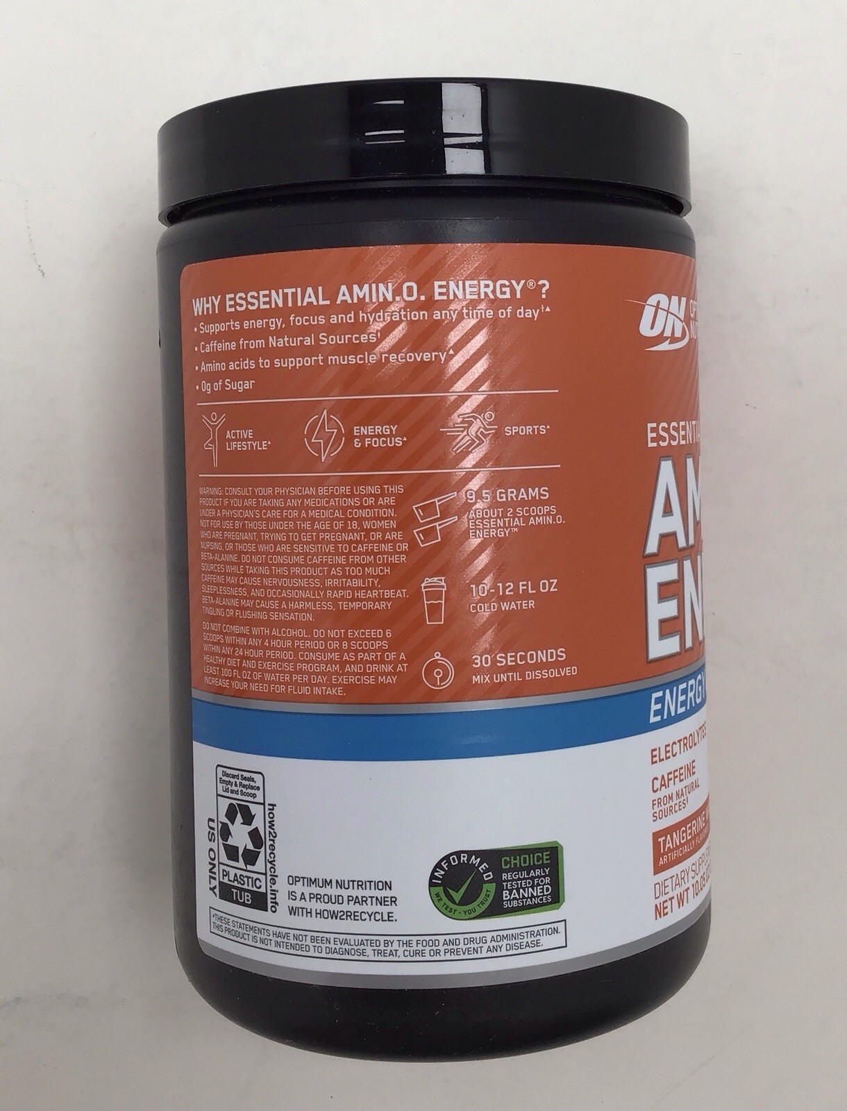 2X Optimum Nutrition 10oz Essential Amino Energy Hydration Tangerine 10/2026+