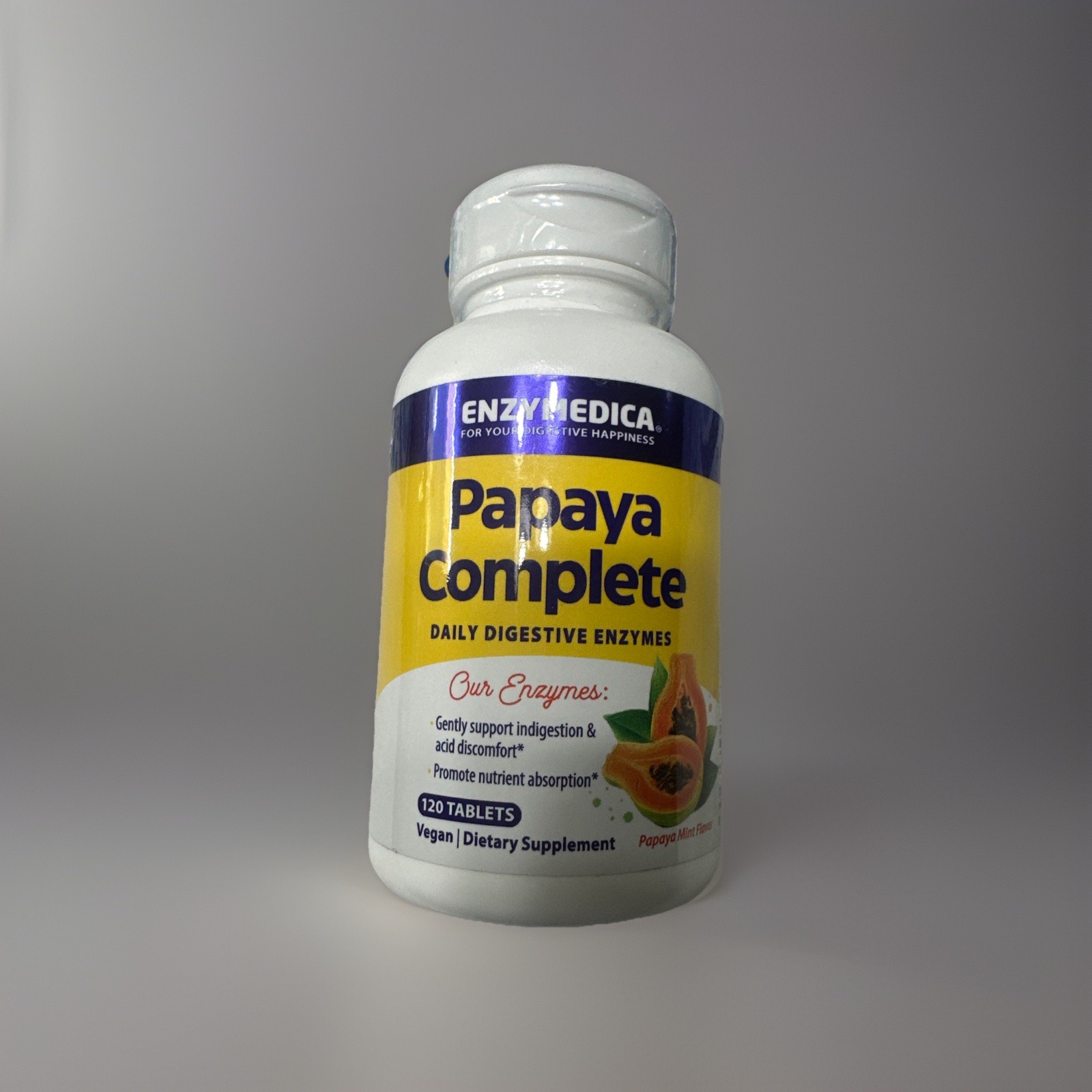 Enzymedica Papaya Complete Papaya Mint — 120 Tablets EXP- 10-2025