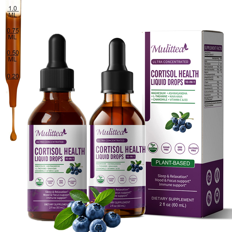2x Cortisol Support Supplement Stress Relief & Cortisol Manager Liquid Drop