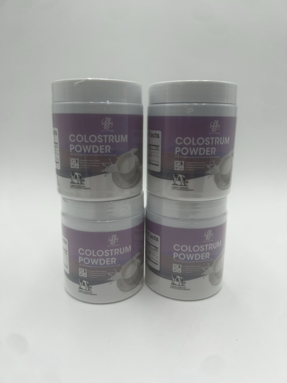 iMatchMe Bovine Colostrum Powder 120g/Each – x4 – 40% IgG Superior Quality
