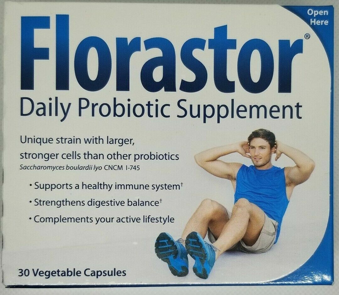 Florastor Daily Probiotic Supplement for Men Women and Children Saccharom 30 CT
