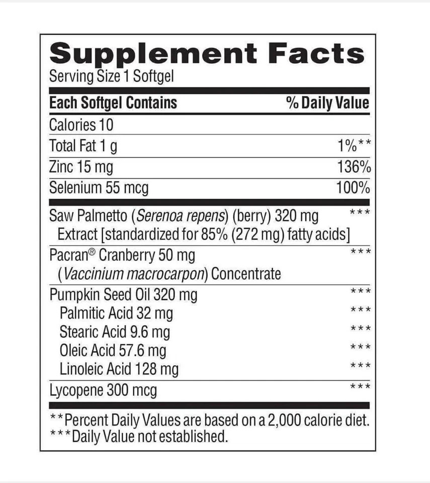 trunature PROSTATE Plus Health Complex suppliment- 250 Softgels-Fast shipping