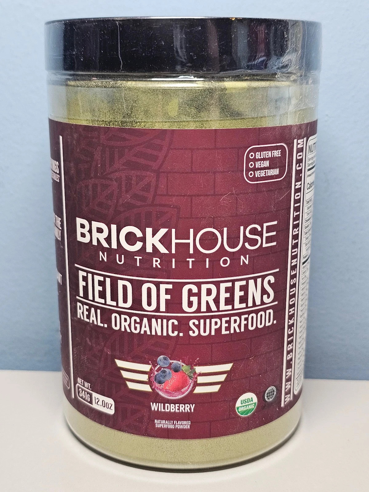 Brickhouse Nutrition Field of Greens Wildberry 12oz – Exp 11/2027 – New/Sealed!