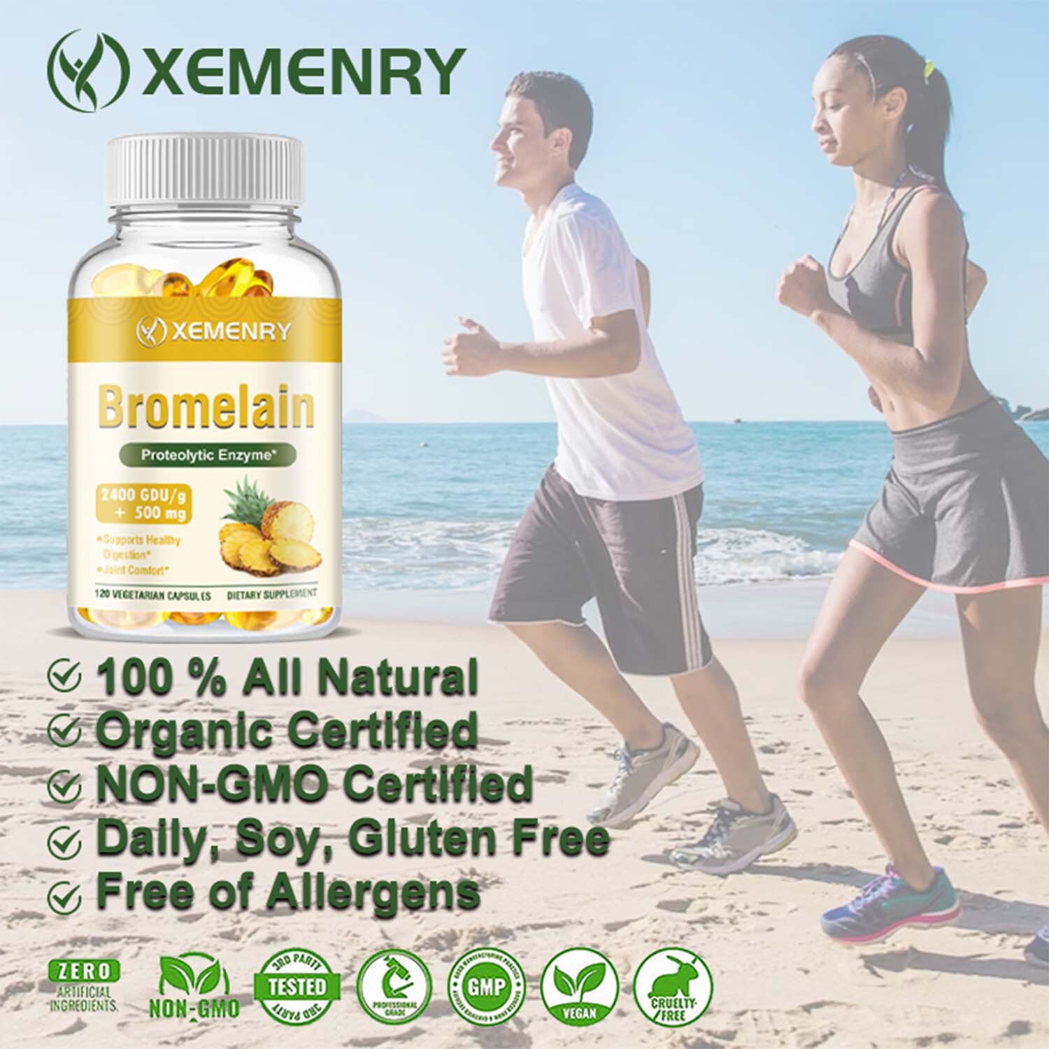 Bromelain 500mg – Natural Immune Support Supplement,Digestive Support,Gut Health