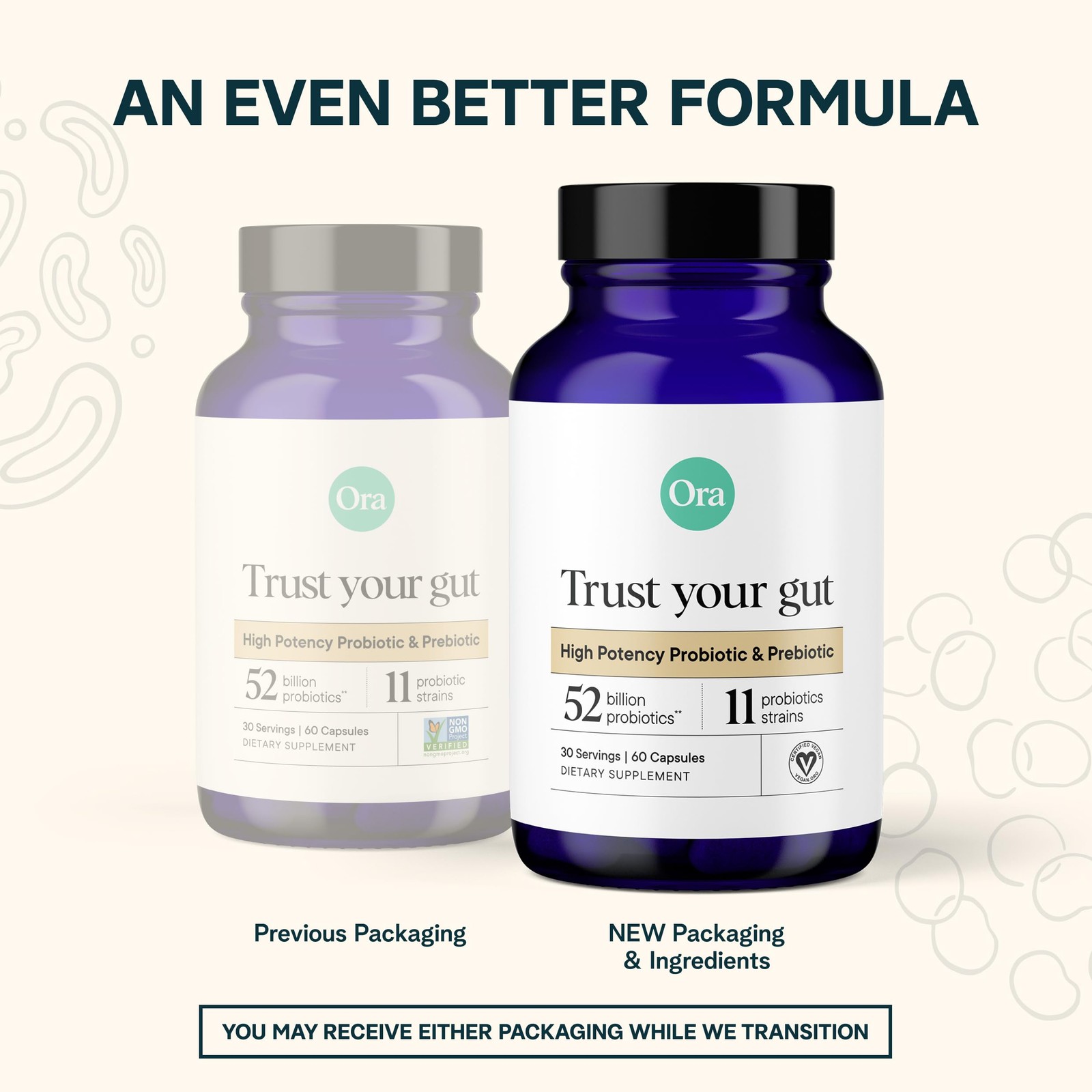 Ora Organic Probiotics with Prebiotics – 52 Billion CFU 11 Clinically Studied…