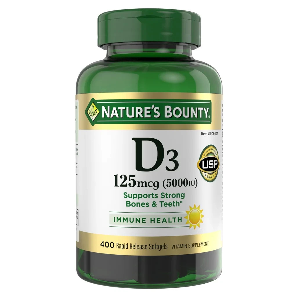 Nature’s Bounty Vitamin D3 125 mcg, 400 Softgels EXP 07/2028