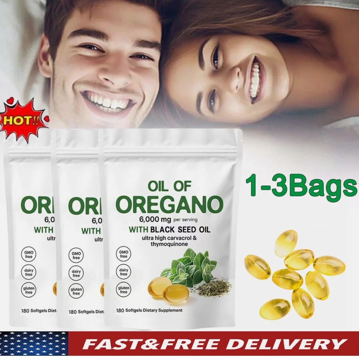 3 Pack Oil of Oregano with Black Seed Oil, 300 Softgels NEW Microingredients.