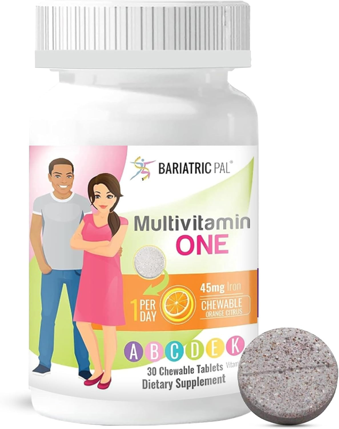 Multivitamin ONE 1 per Day! Bariatric Multivitamin Chewable with 45Mg Iron – Mi