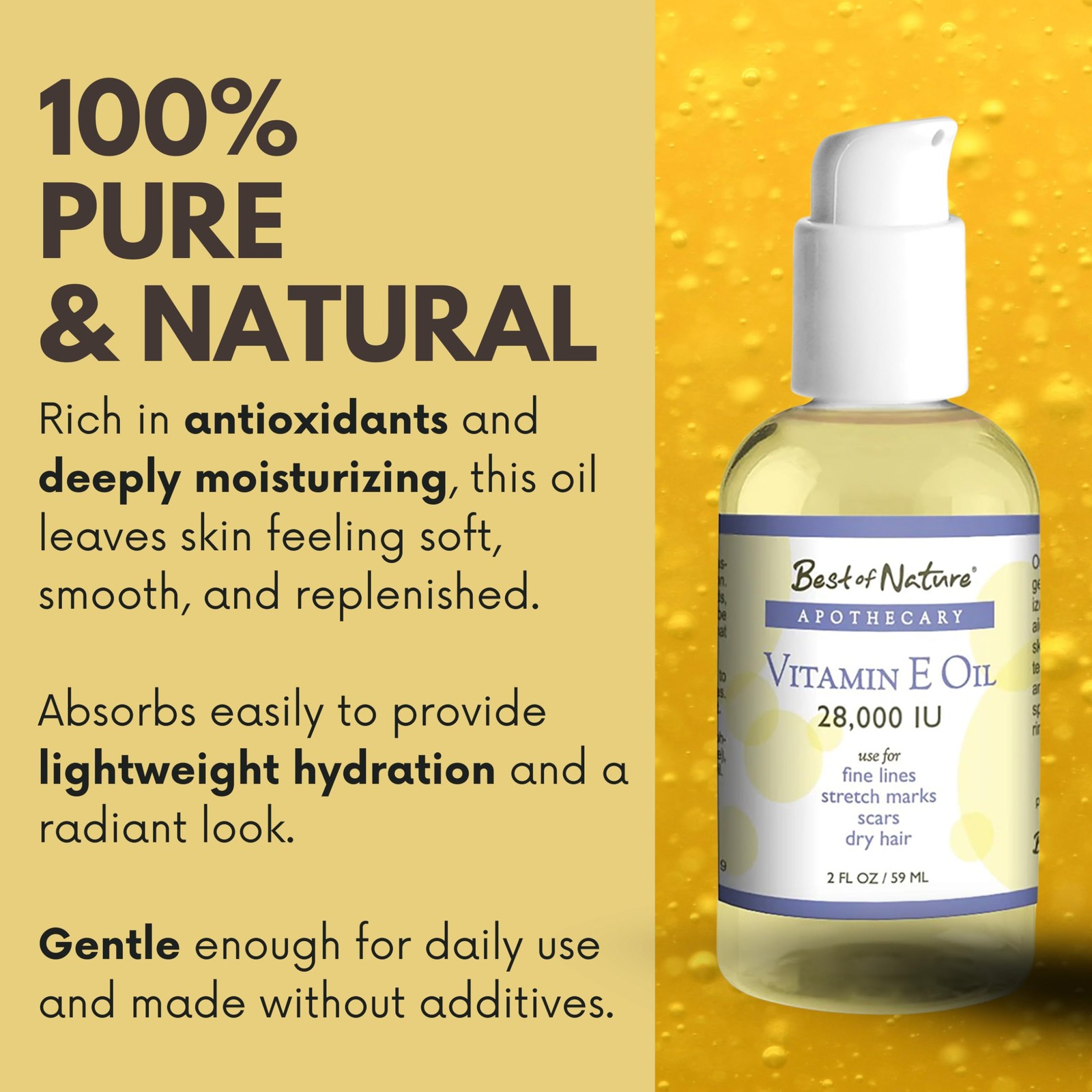 Best of Nature Vitamin E Oil 28,000 IU, Unscented Moisturizer with…