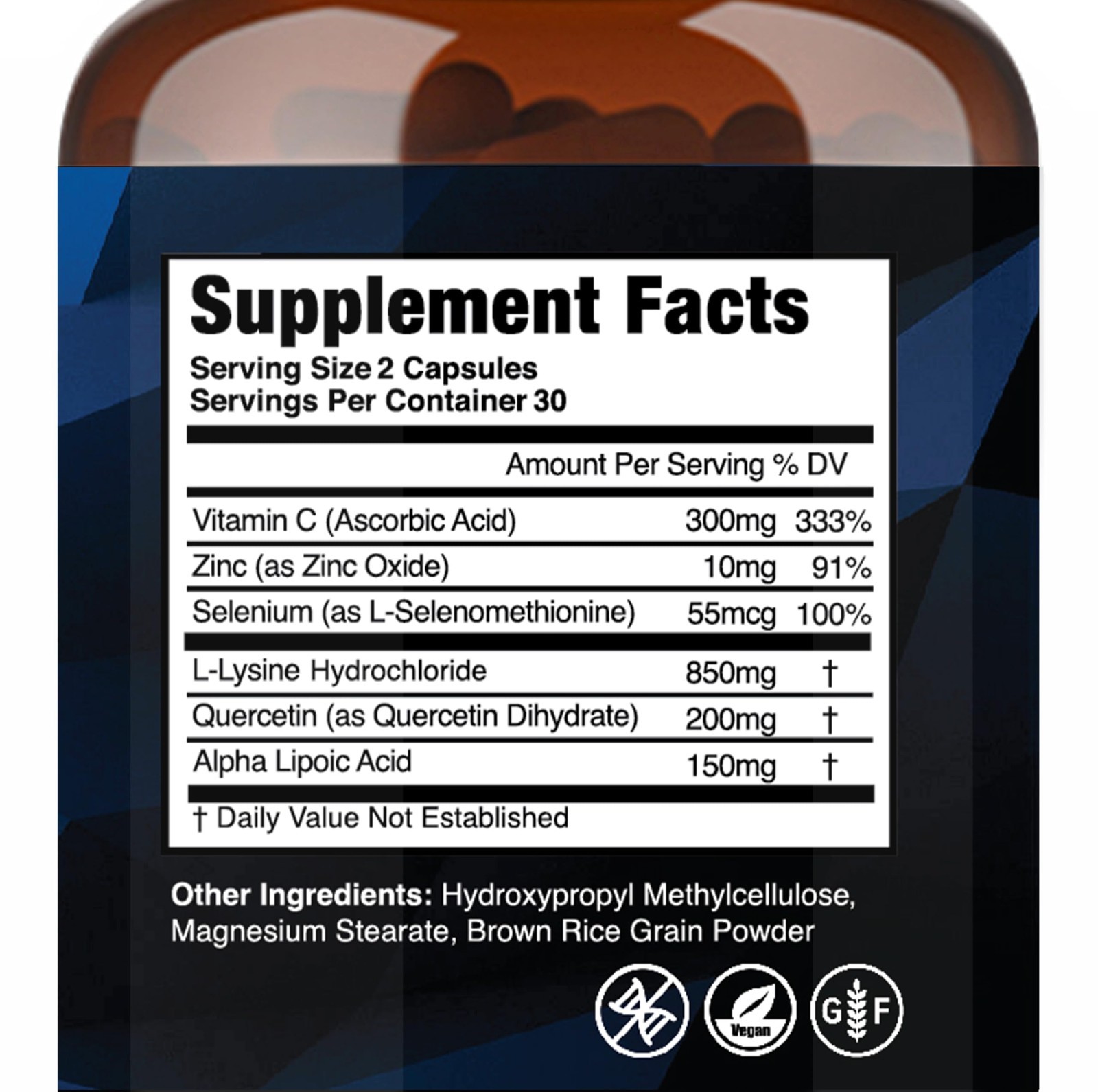 Daily Cold Sore Relief Supplement with L-Lysine & Natural Ingredients | 60 Count