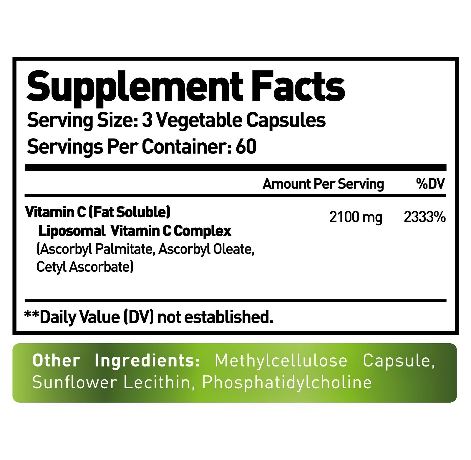 Nurture Alley Liposomal Vitamin C 2100mg- 180 Capsules High Absorption Ascorbic