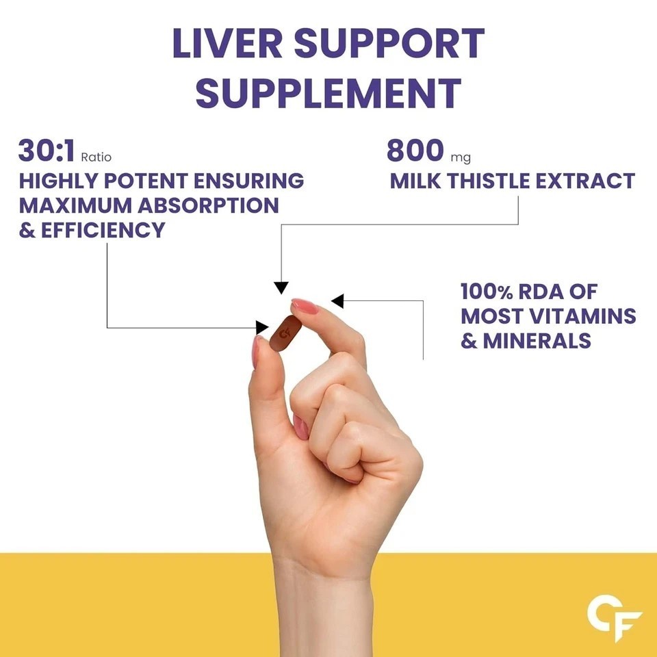 Liver Support Supplement with Milk Thistle Extract 800mg 10 Veg Tablets k229