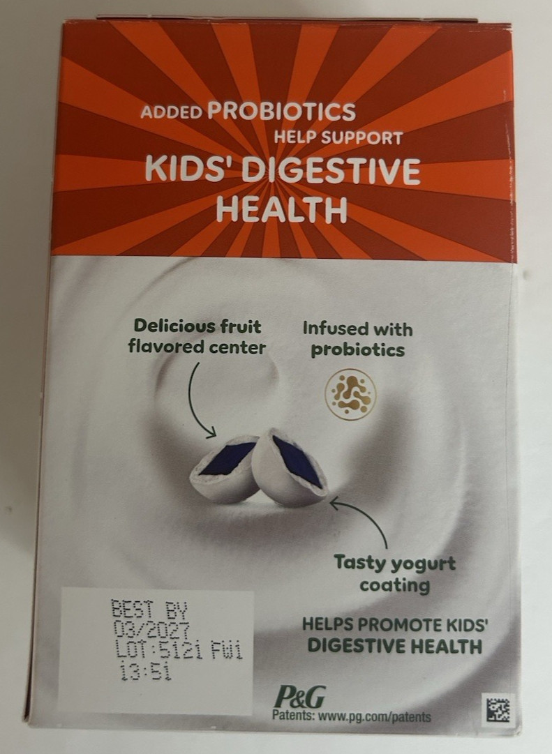 Lot Of 2 Align Probiotic Kids Yogurt Coated Fruit Bites Apple Blueberry Exp 3/27