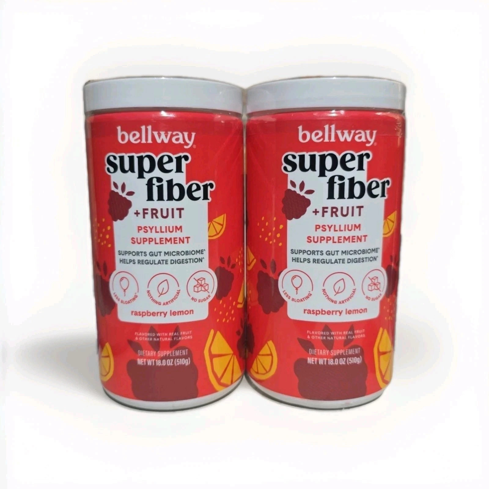 2 BELLWAY SUPER FIBER Fruit Psyllium Fiber Supplement Raspberry Lemon EXP 11/26