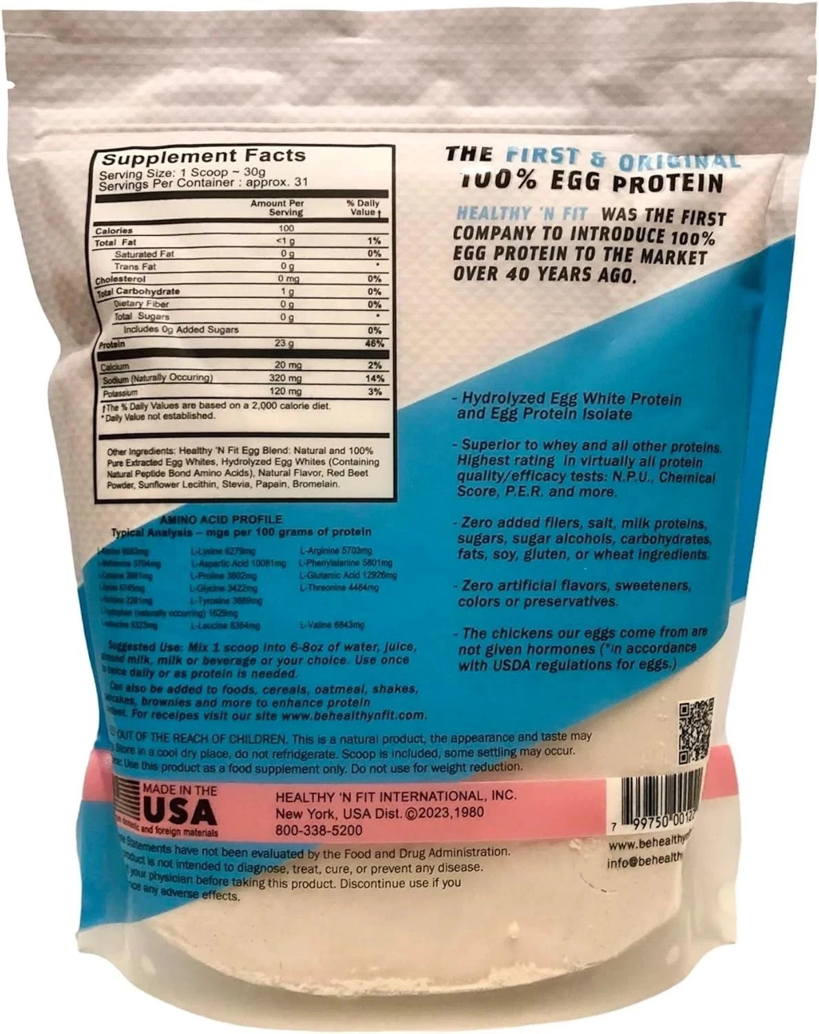 Healthy N Fit 100% Egg Protein – Strawberry – 2 lb (907 g) – Pack of 2