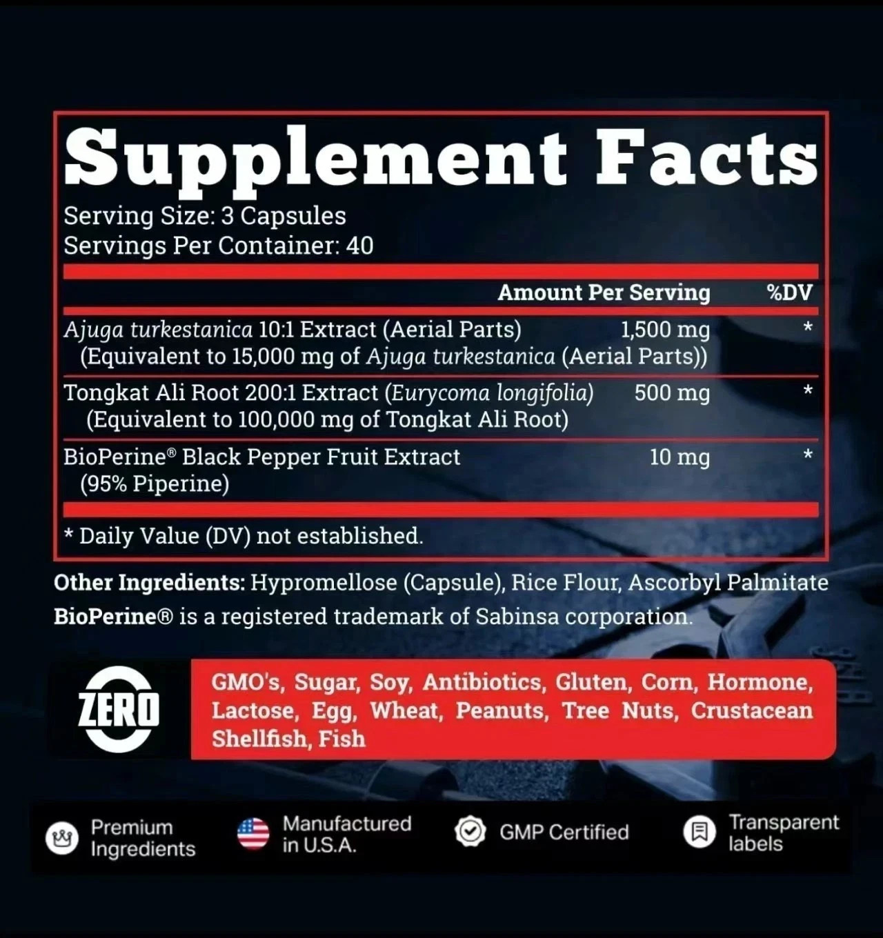 Turkesterone 15.000mg, 120 Capsules – Non-GMO & Gluten Free Supplement – USAAA +