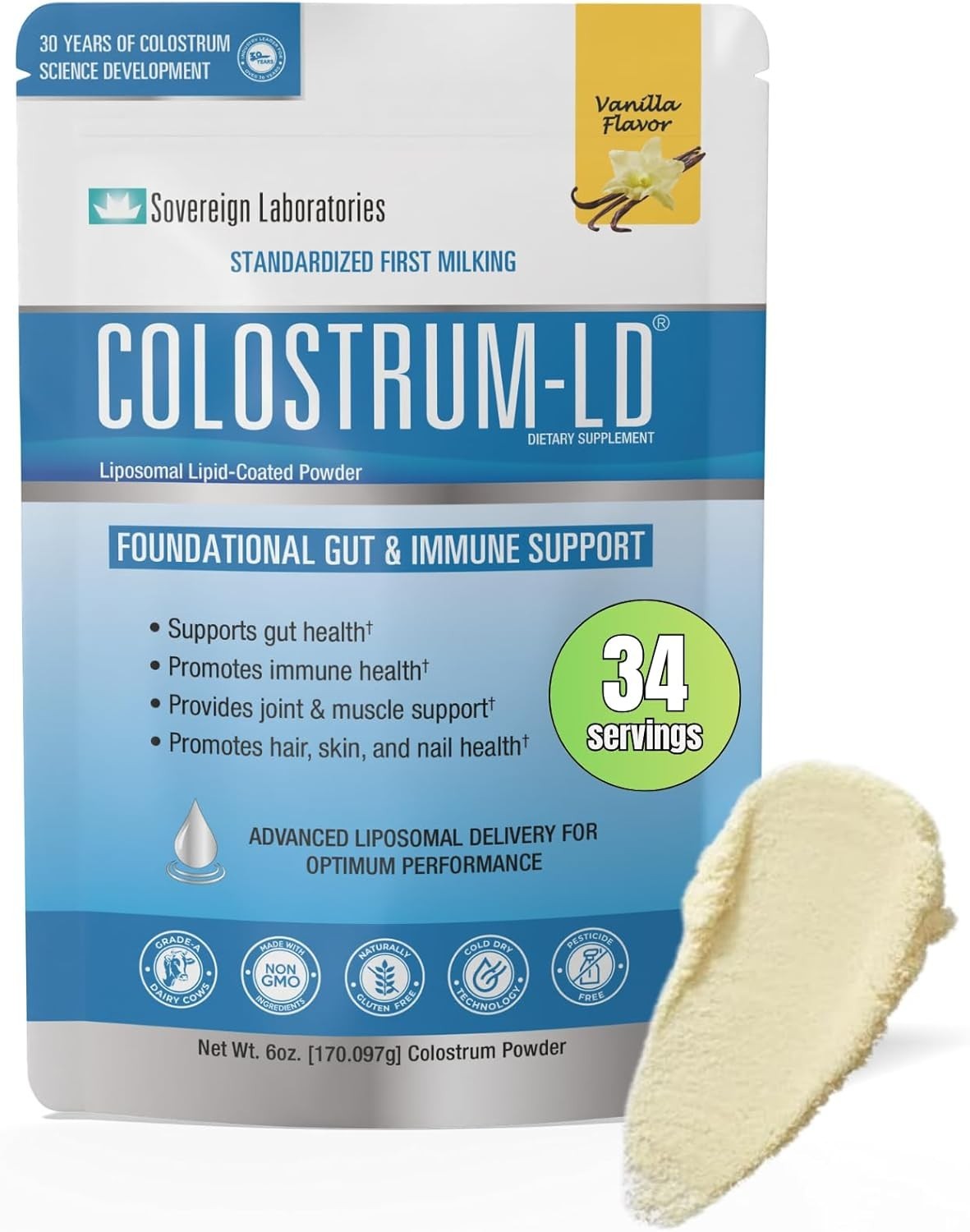 Rejuvenating Liposomal Delivery Powder – 6 oz Gluten-Free Vanilla, 34 Servings