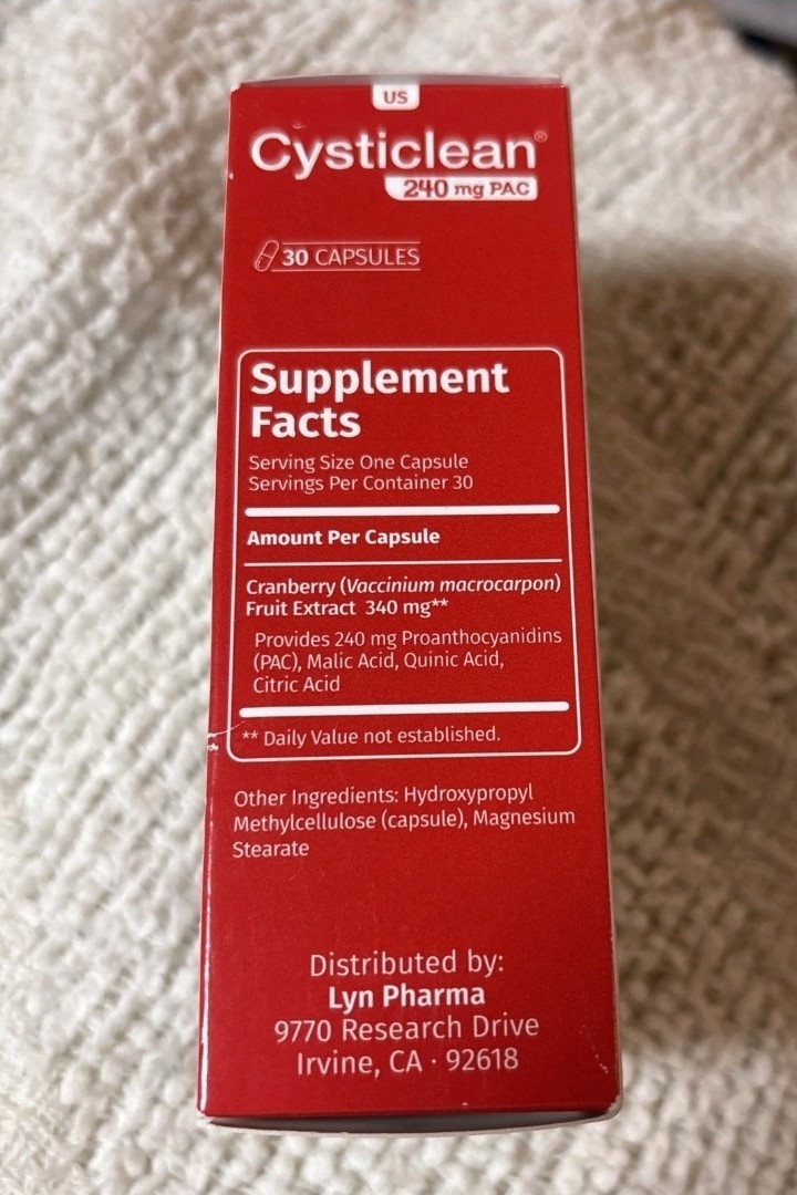 Cysticlean, 30 Capsules– 240 Mg PAC – For Urinary Tract Infections, Exp 02/2026