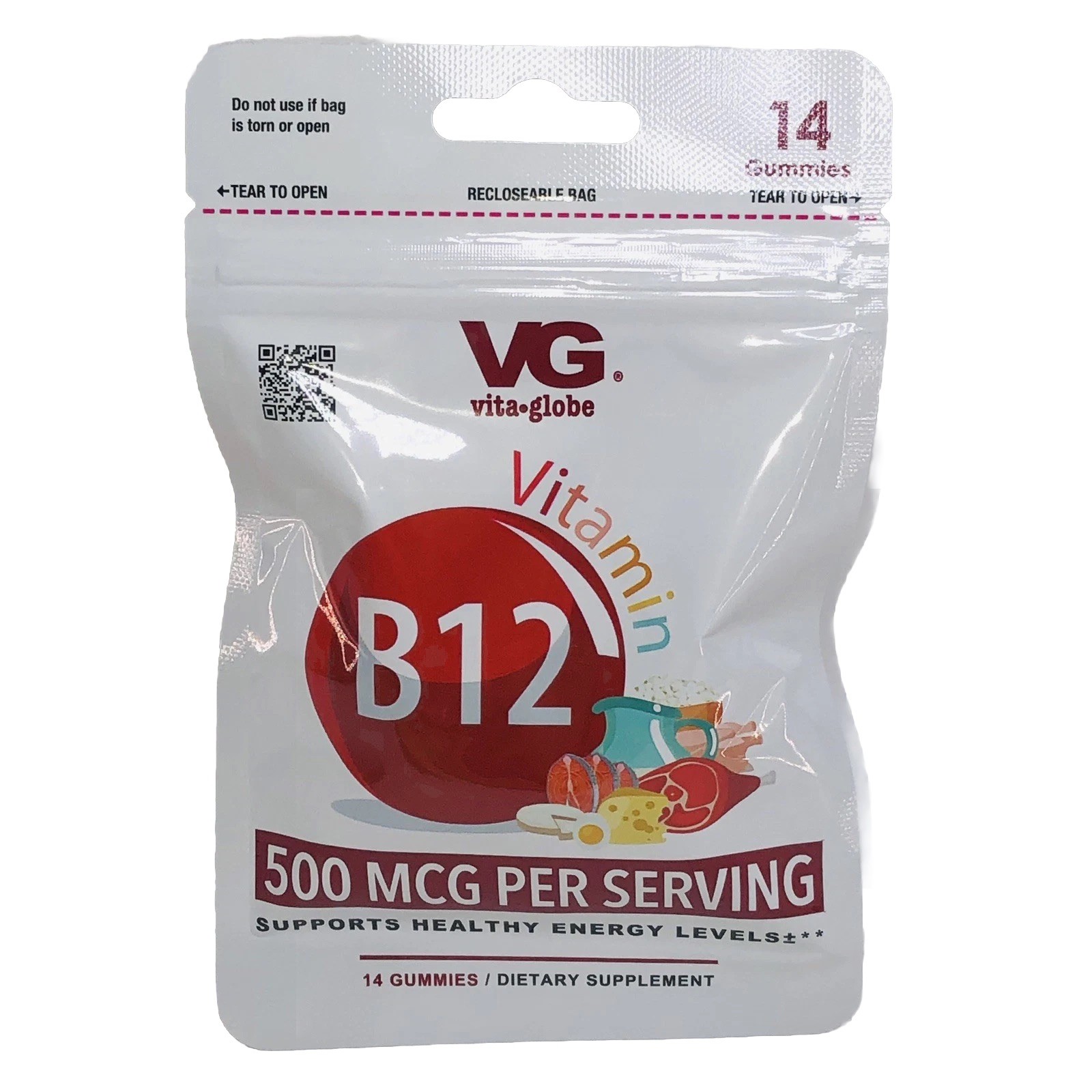 Premium B12 Vita Globe Gummies 14 in each pack Energy Metabolism Exp.02/2028