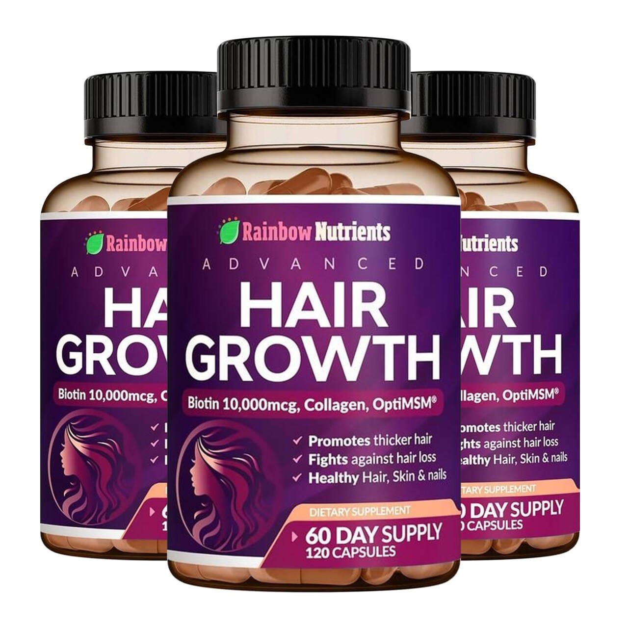 Rainbow Nutrients Advanced Hair Growth-Hair,Skin & Nail Health – Biotin,Collagen