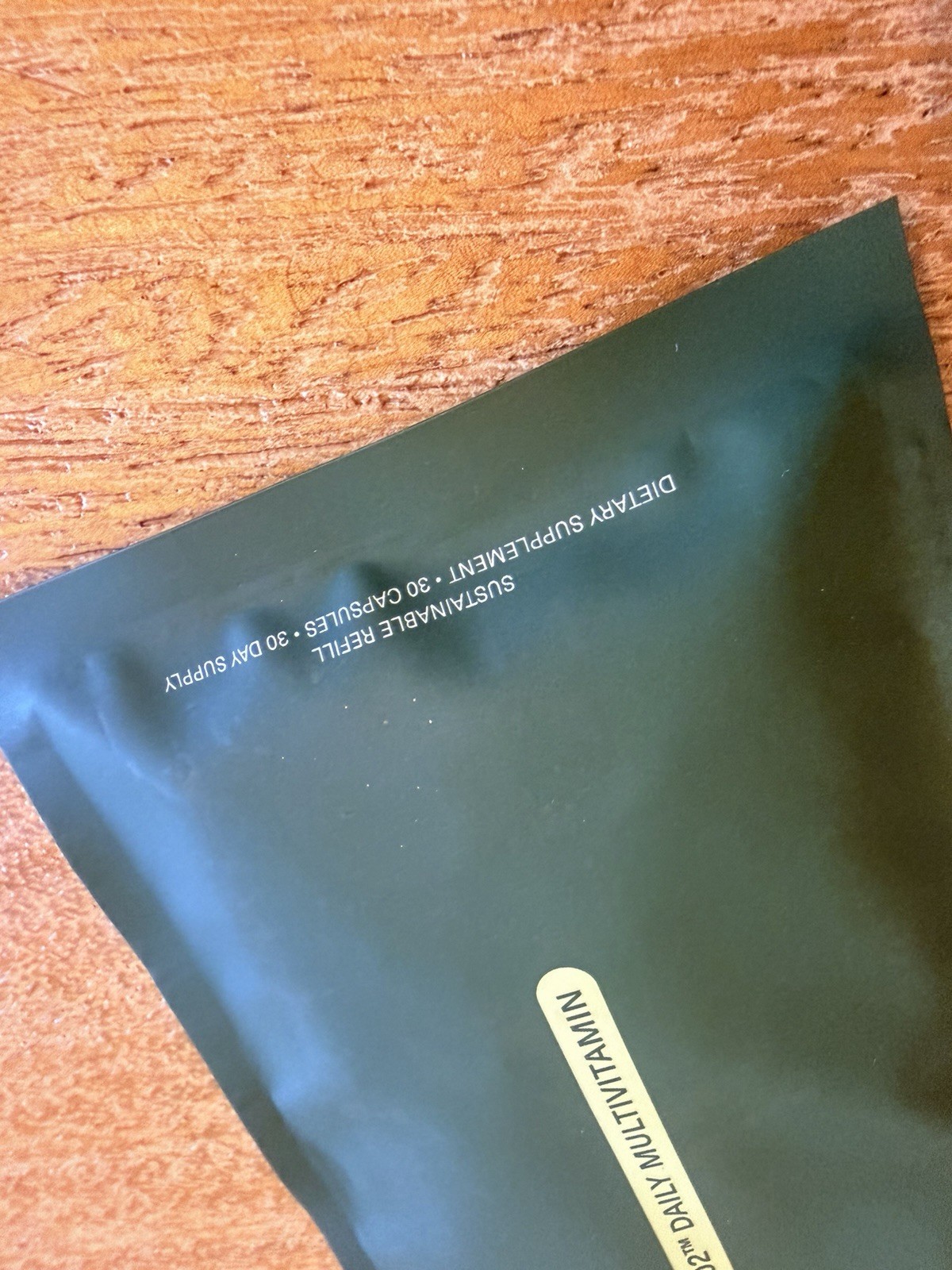 Seed DM-02 Daily Multivitamin sustainable refill pouch containing 30 capsules.