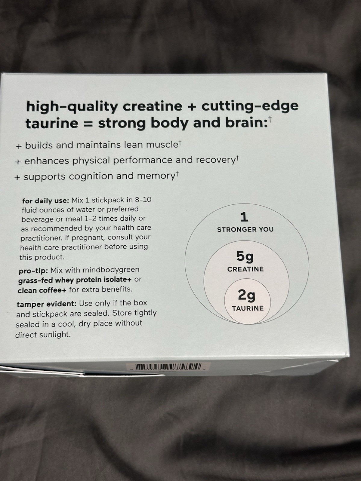 mindbodygreen Creatine+ with Taurine – 30 Individual Stick Packs Creatine +