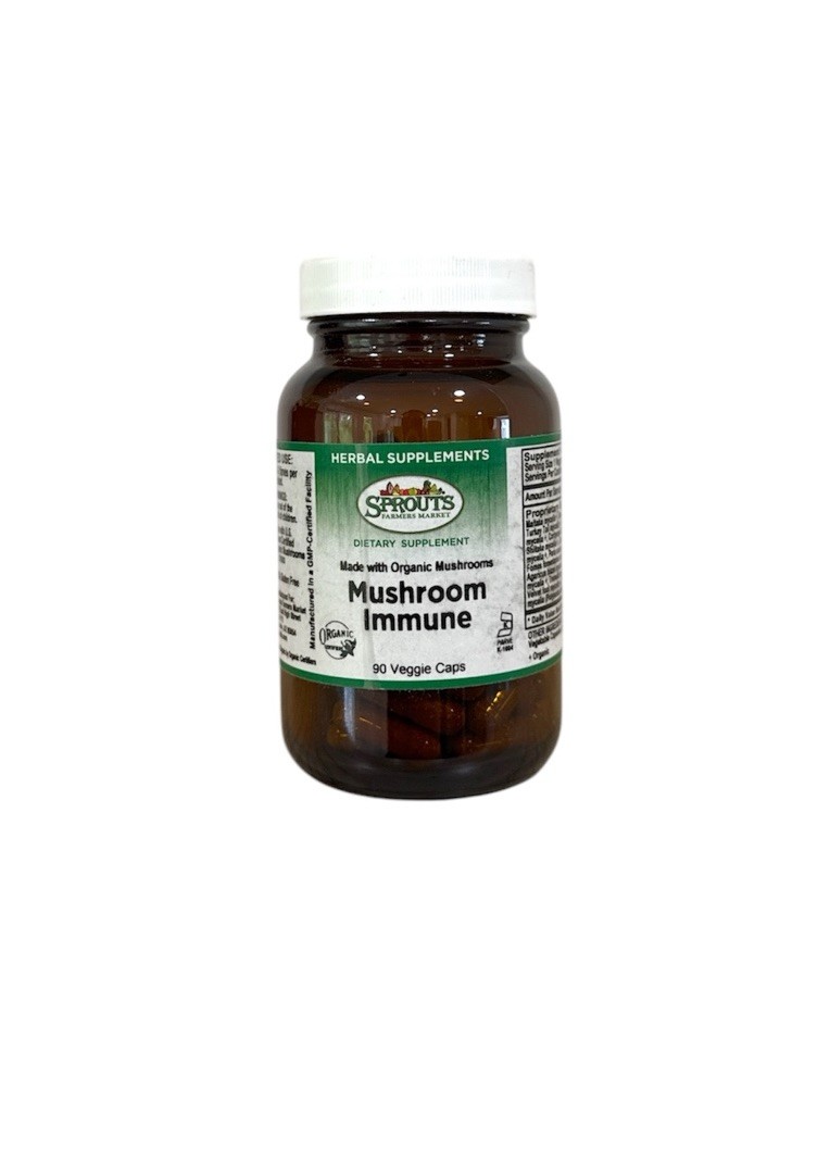Sprouts Organic Mushrrom Immune Dietary Supplement 90 Veggie Caps, EXP 06/2028