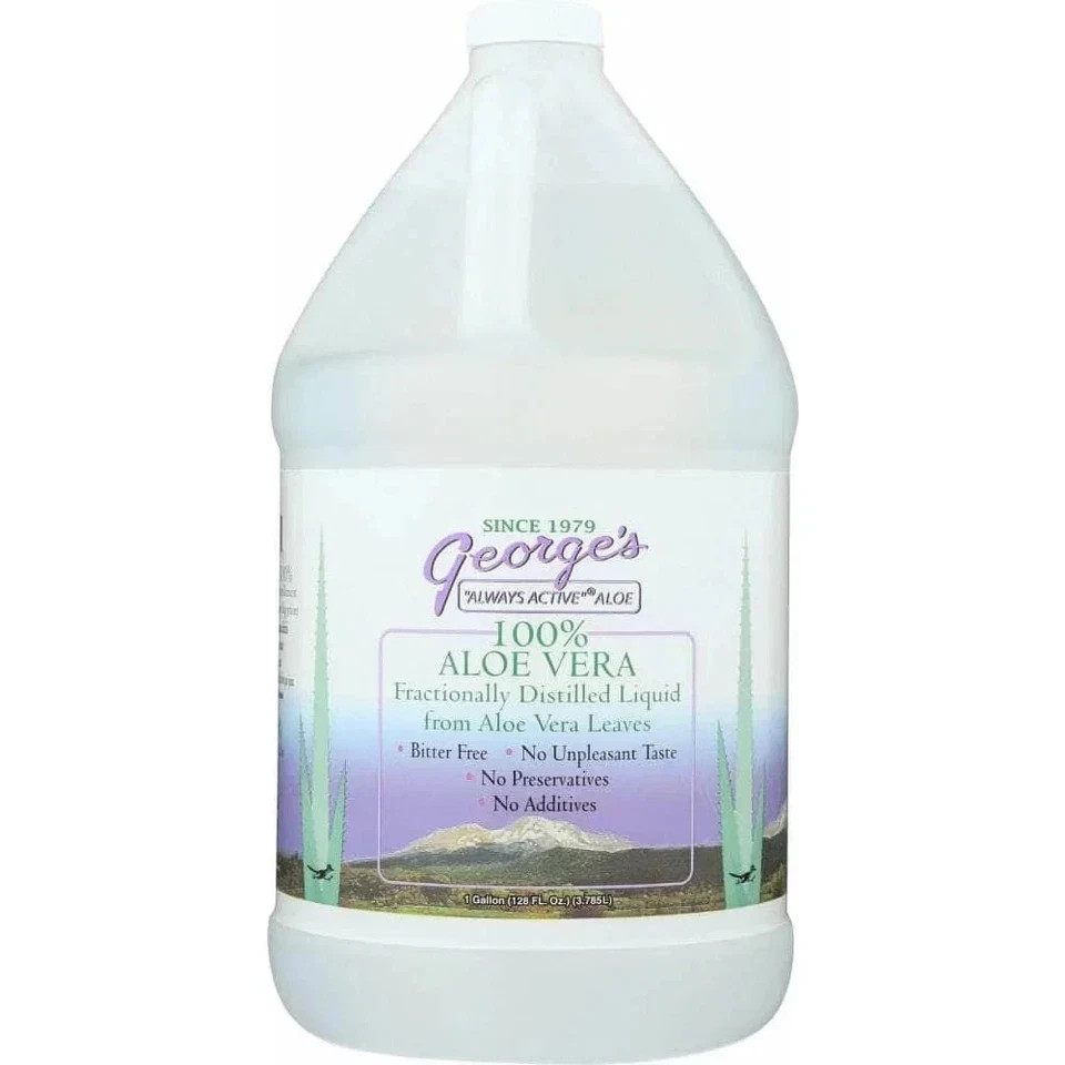 Warren Laboratories George’s 100% Aloe Vera Liquid 128 fl. oz Each (Pack of 2)