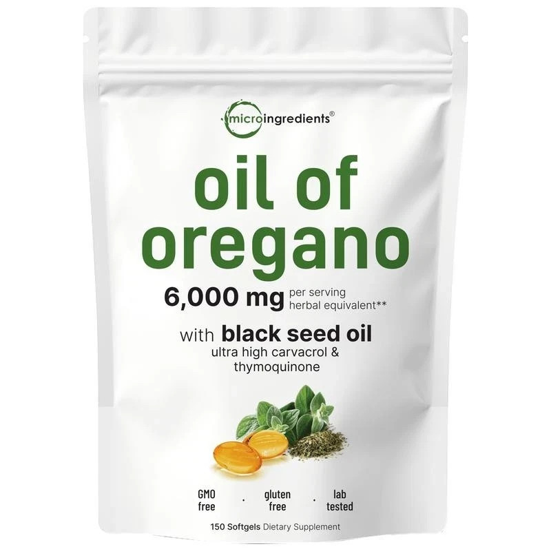 Micro Ingredients Black Seed Oil 6,000mg with Oil of Oregano, 300 Softgels