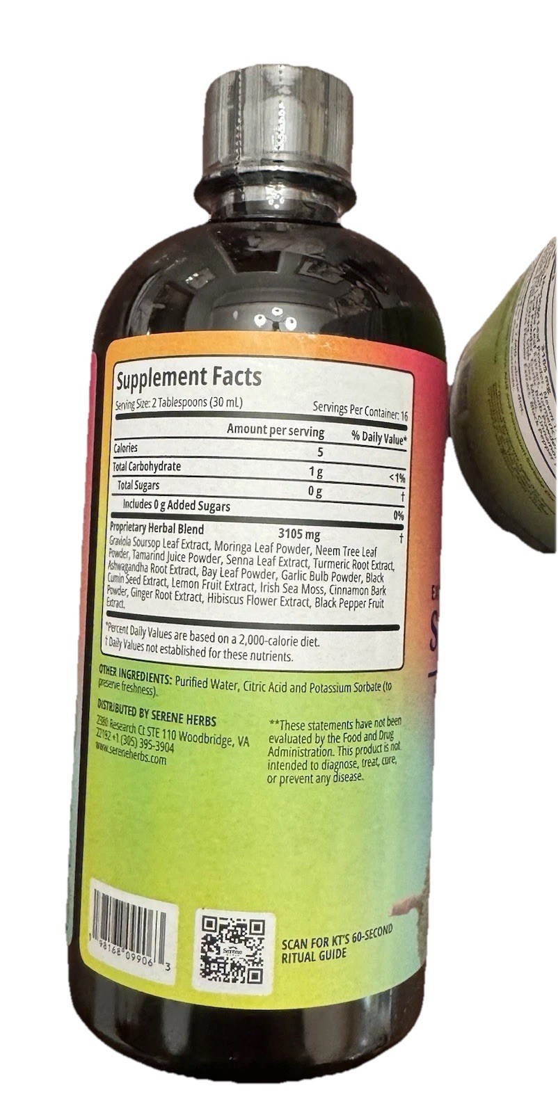 Serene Herbs Soursop Daily Gut Drops or Soursop Bitters Herbal Supplement
