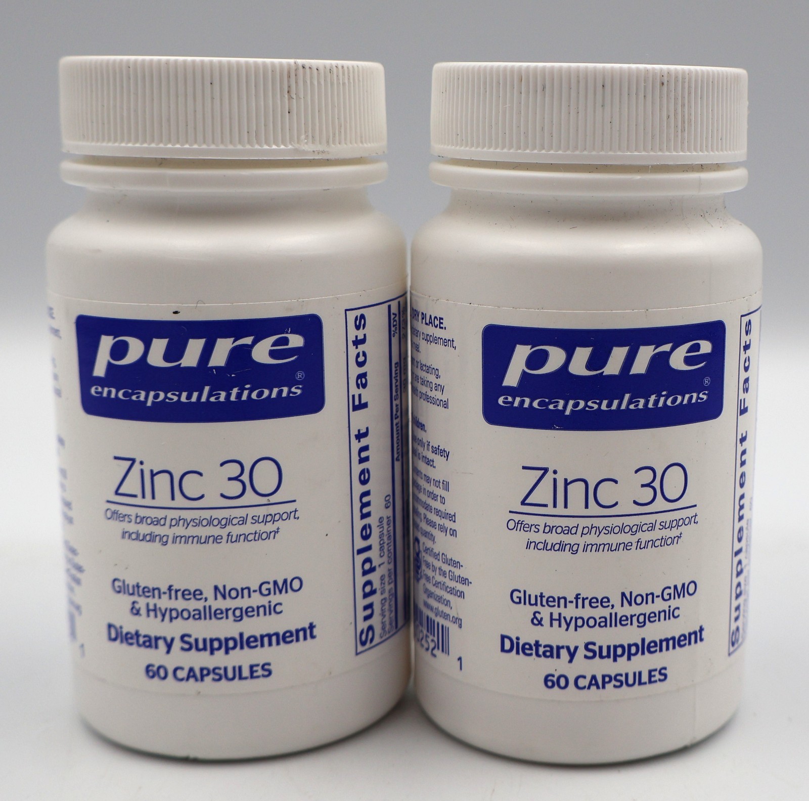 2-PACK – Pure Encapsulations Zinc 30 mg – Dietary Supplement 60 Count BB 04/2028