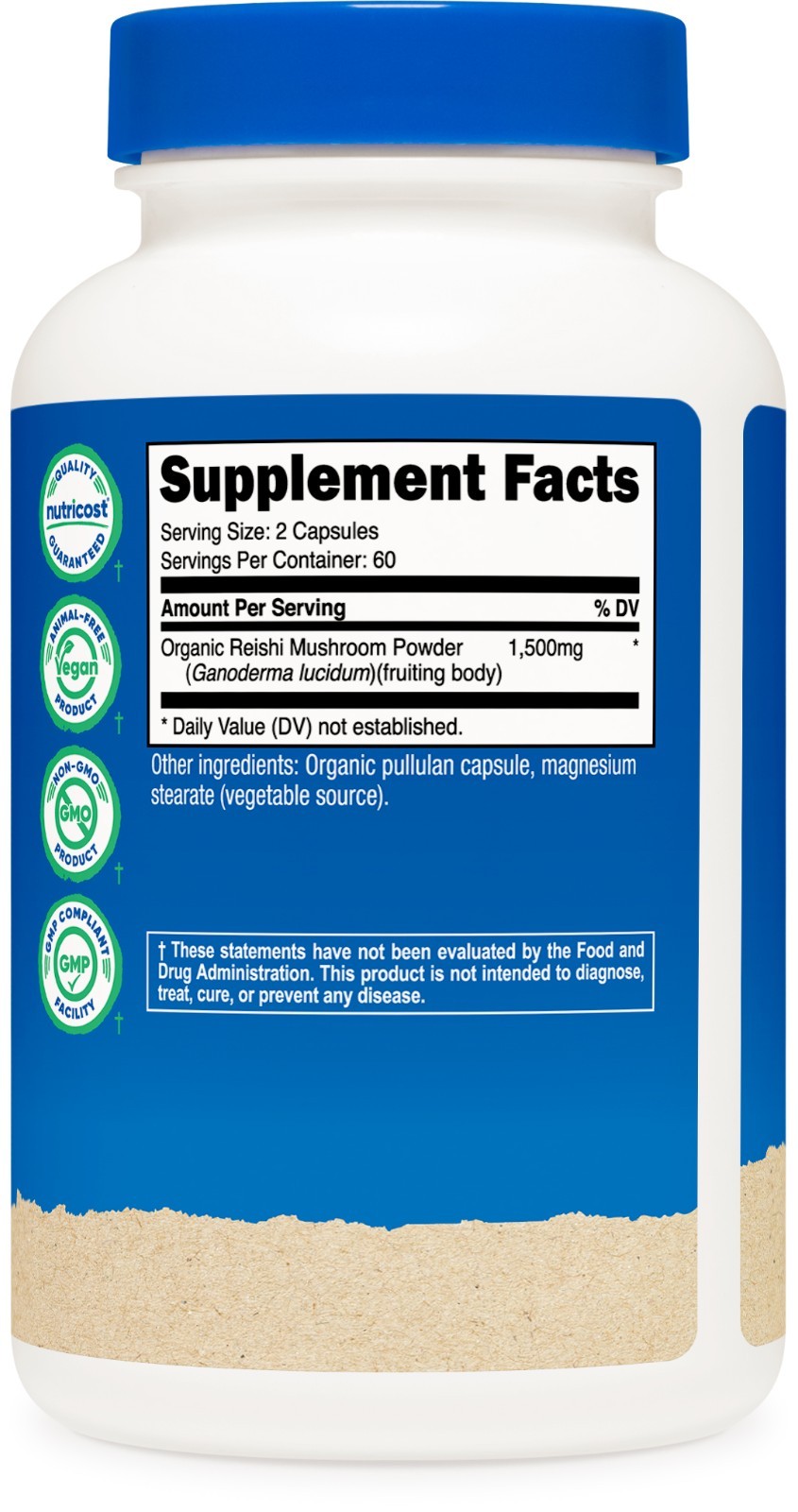 Nutricost Reishi Mushroom Capsules 1500mg, 60 Servings, Made with Organic Reishi