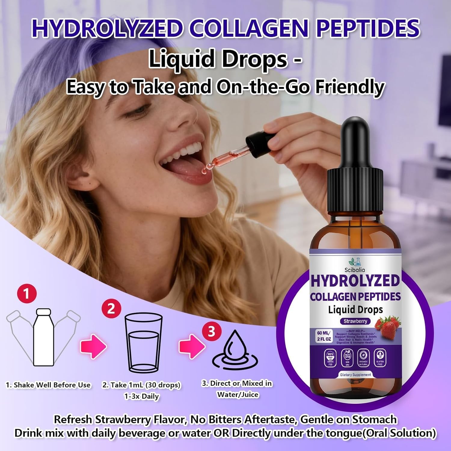 Multi Collagen Peptides Liquid Drop w. Types I II III V X 2 Fl Oz (Pack of 1)