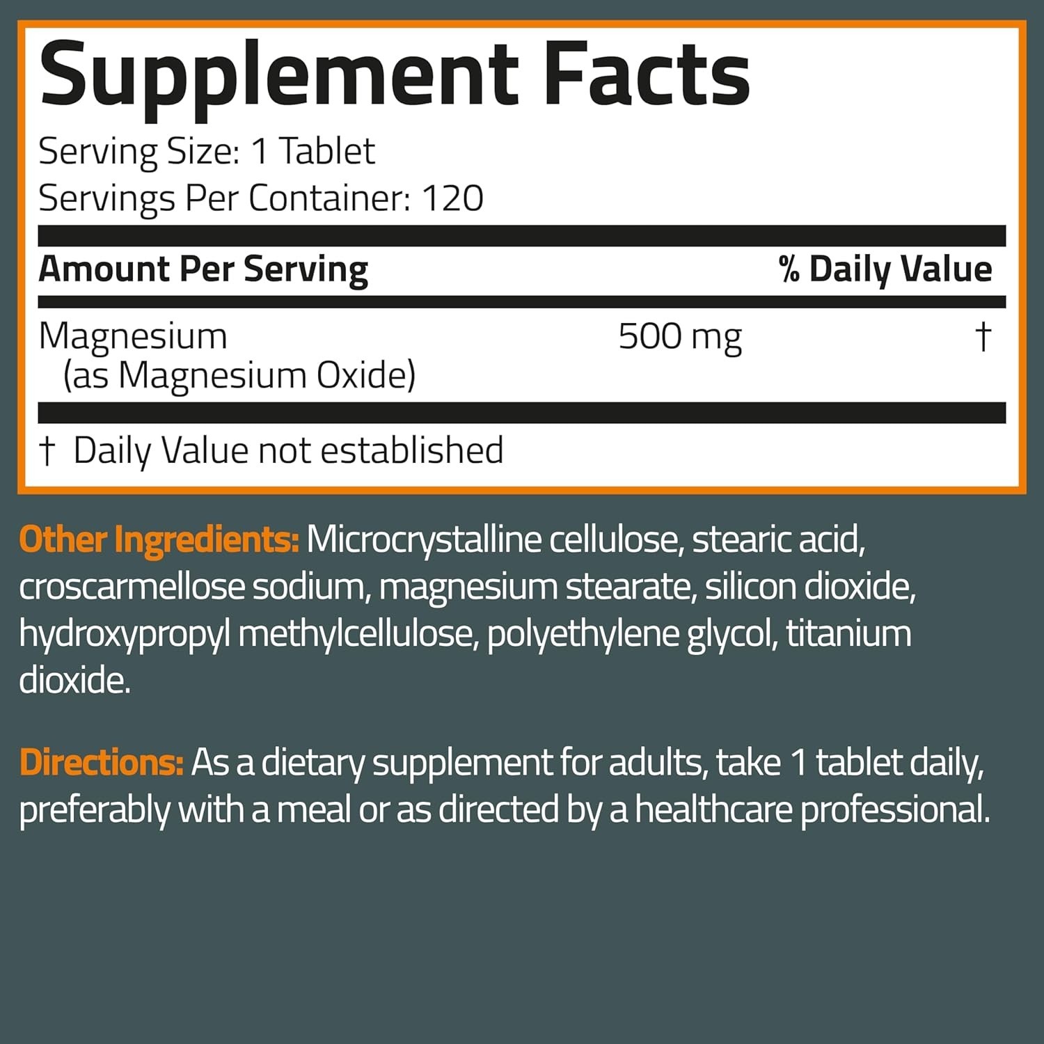 Bronson Magnesium 500mg Bone Muscle & Nervous System Support 120 Tablets