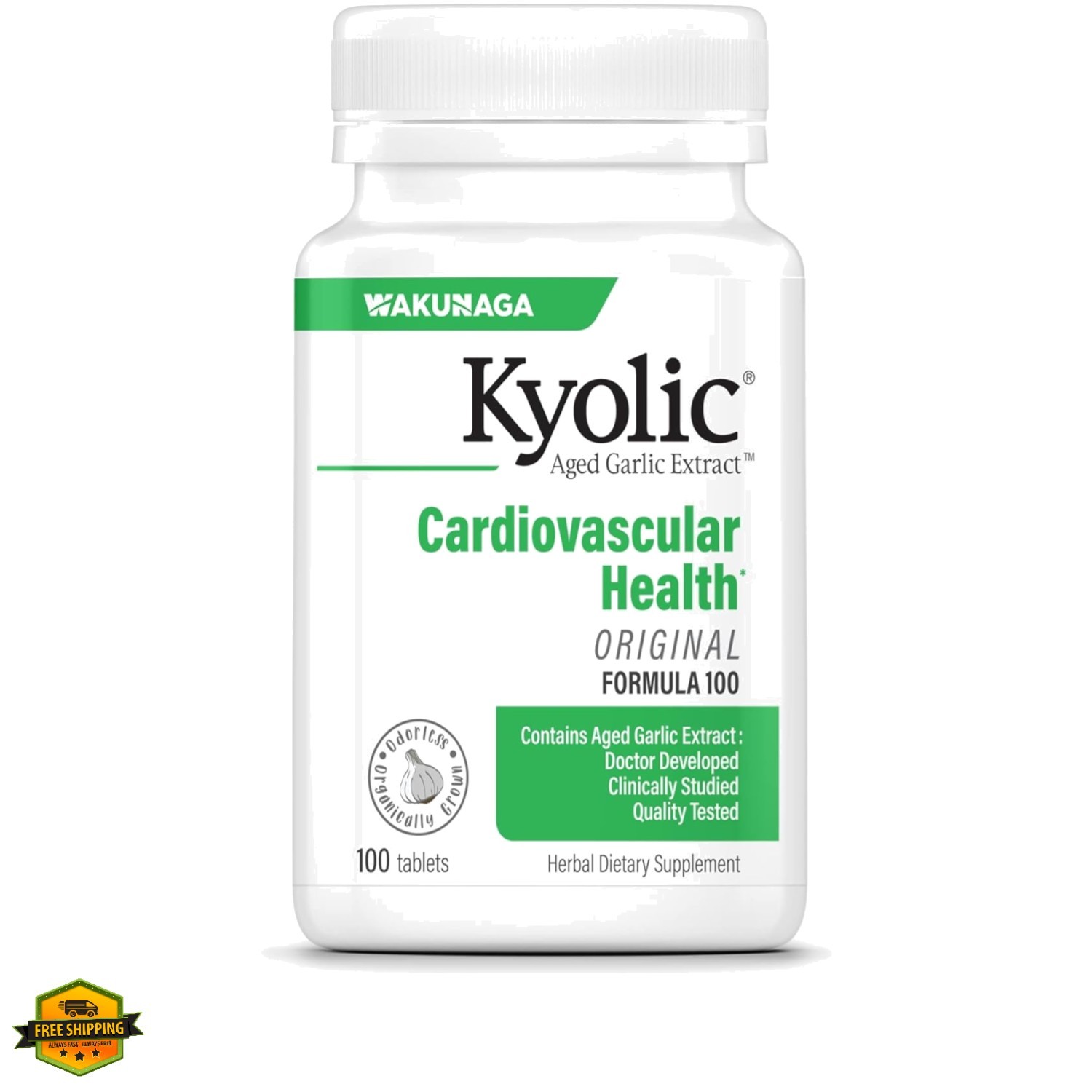 Aged Garlic Extract Formula 100, Cardiovascular Health*, 100, Tablets.