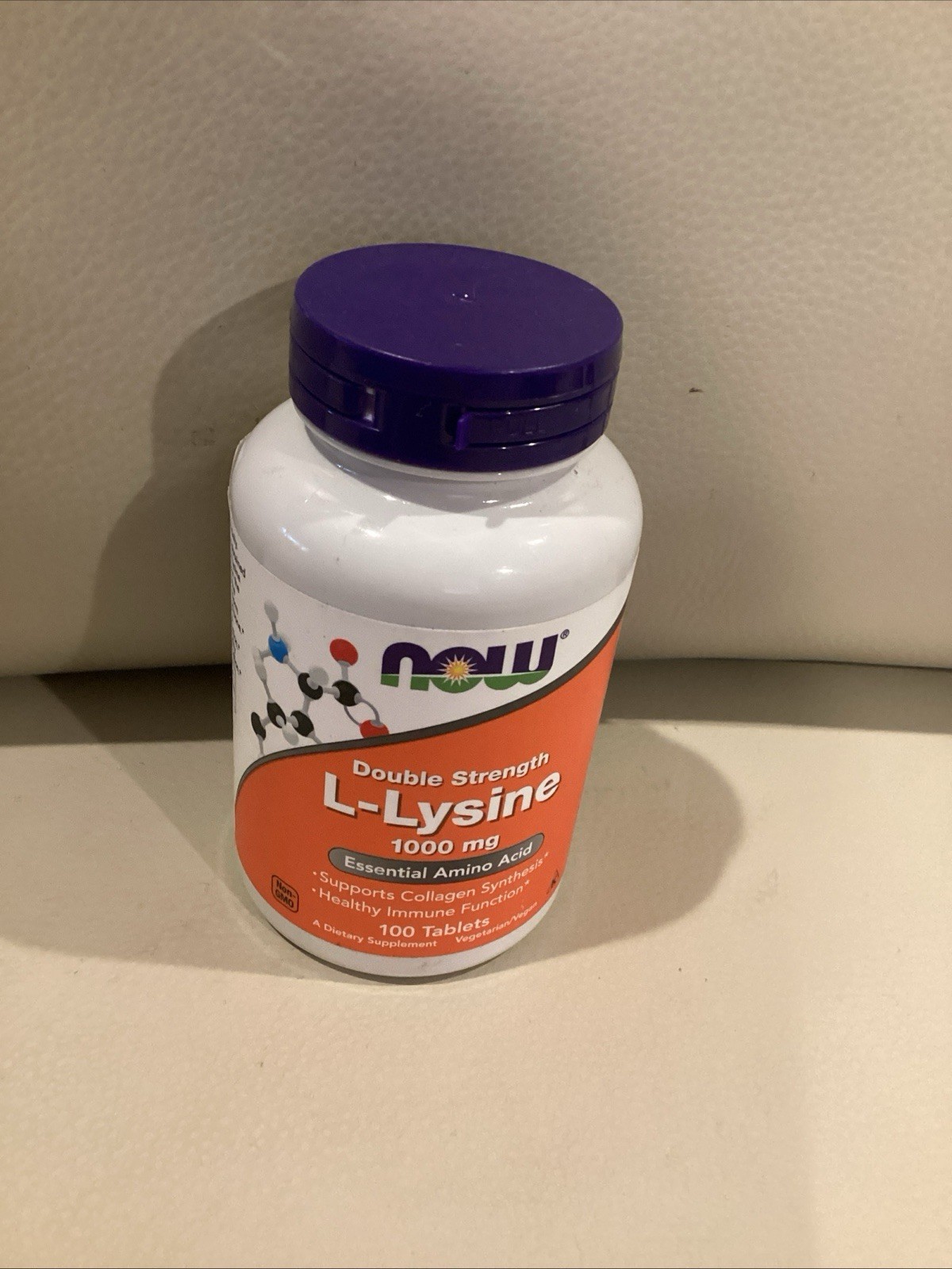 NOW Foods L-Lysine Double Strength 1000mg Tablets – 100 Count