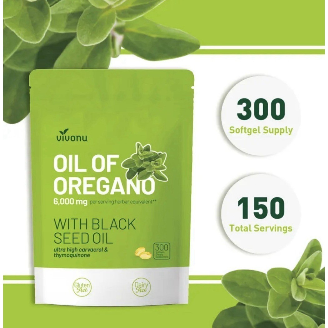 Oil of Oregano Softgels with Black Seed Oil – 6000mg Oregano Oil NEW