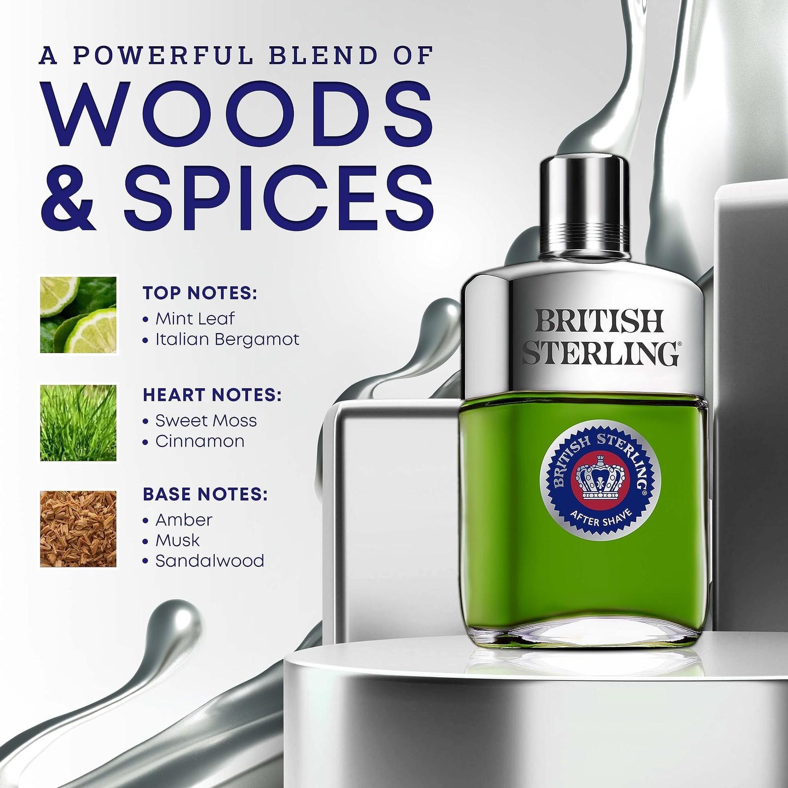 British Sterling Aftershave for Men By DANA 3.8 Oz 3.80 Fl Oz (Pack of 1)