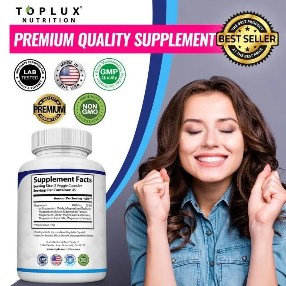 Magnesium Complex 8 Types Supplement | Fitness & Immunity Support Daily Mineral