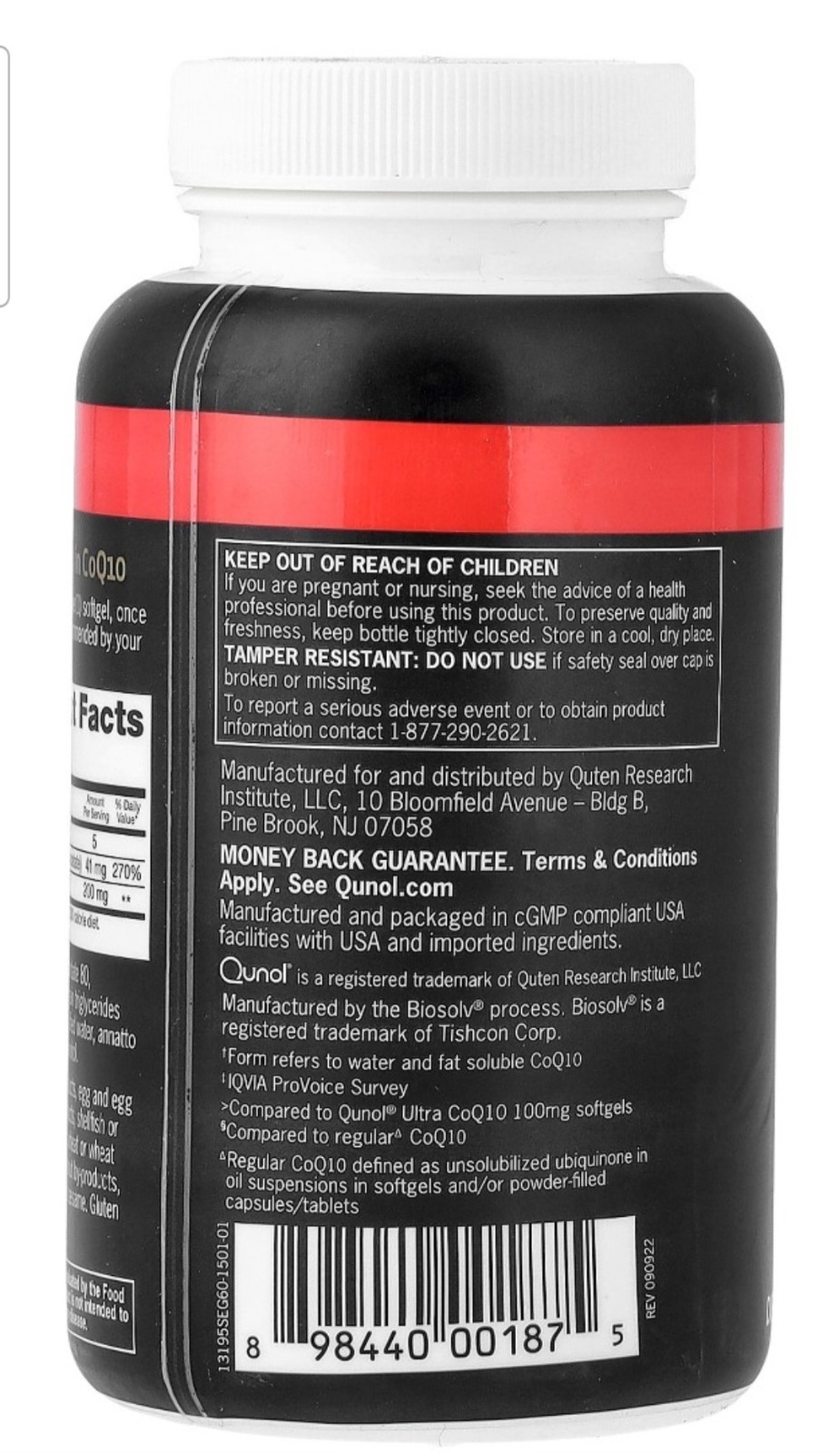 Qunol Ultra CoQ10 200mg ultra high absorption, 60 Count, Exp. 06/2027