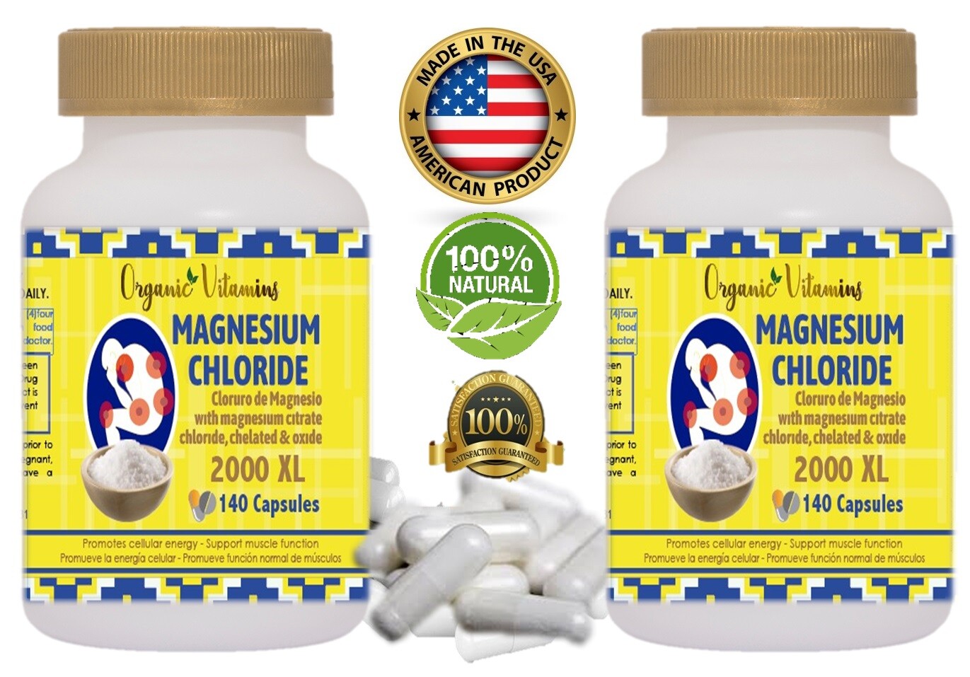 #1 The Best Naturals Magnesium Chloride 2000mg 140 caps *Nervous System Support*
